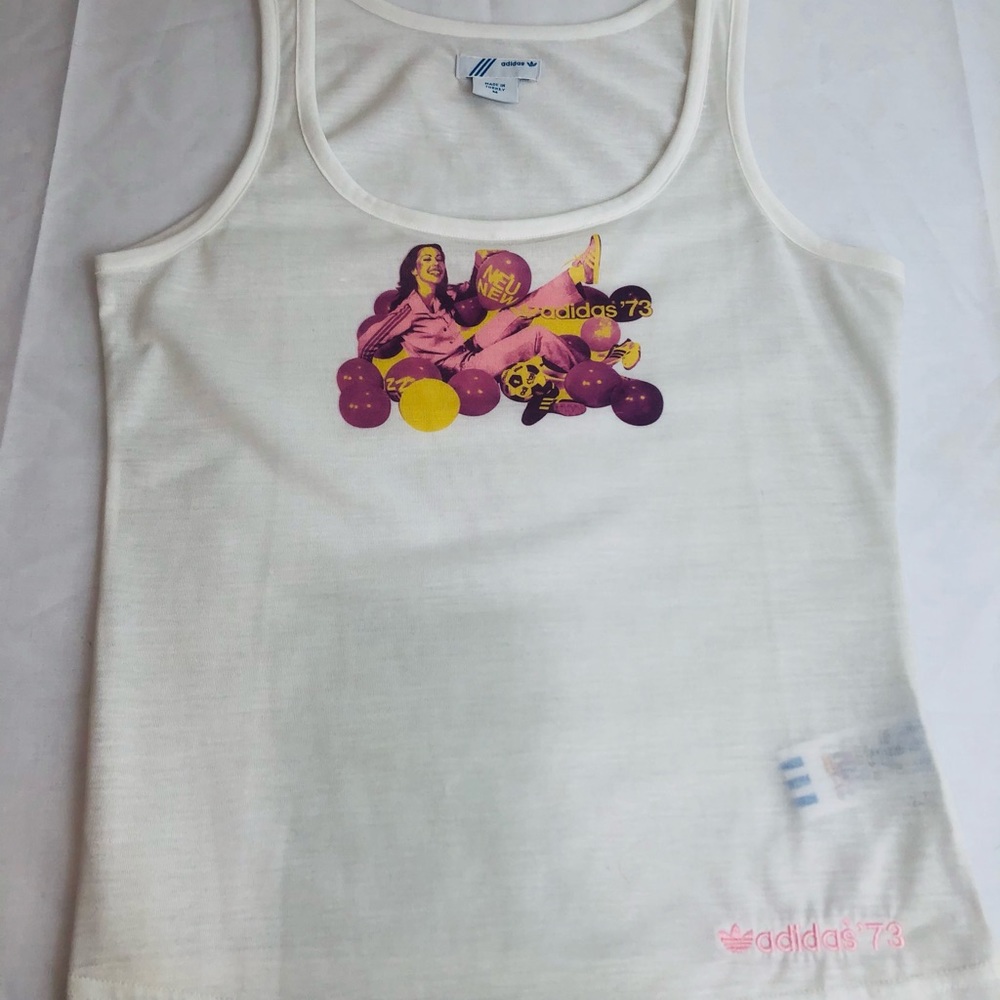 Adidas women tank top white size-M